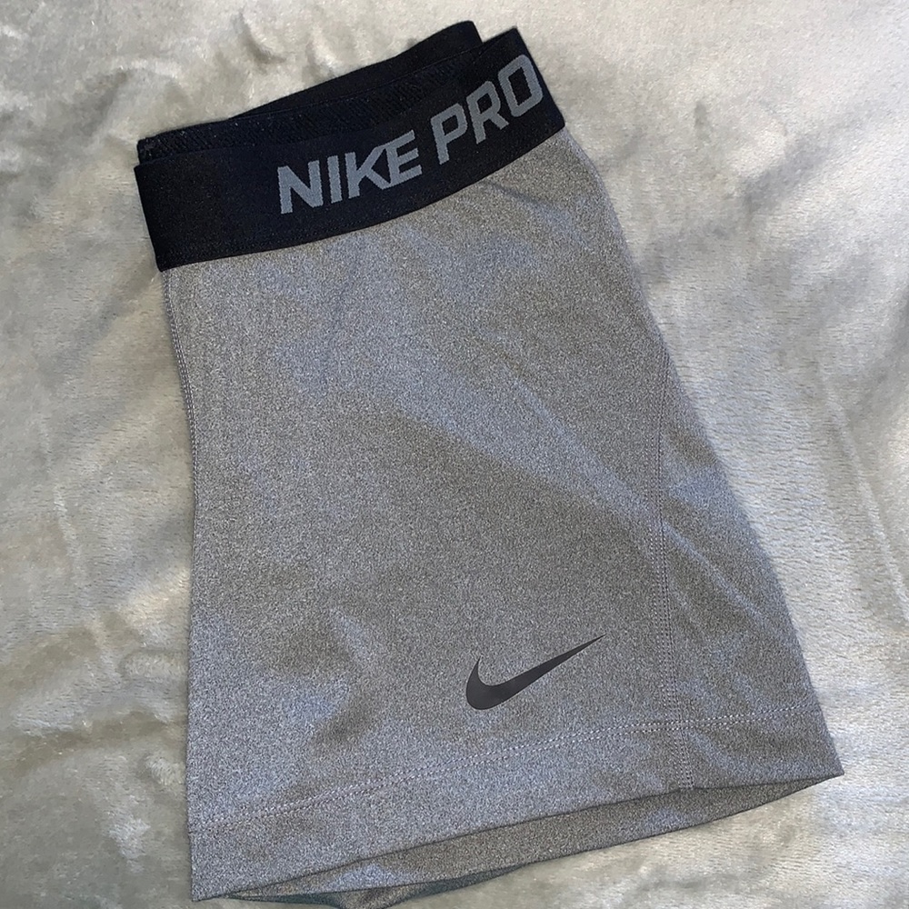 Grey and Black Nike Pros, Size Medium